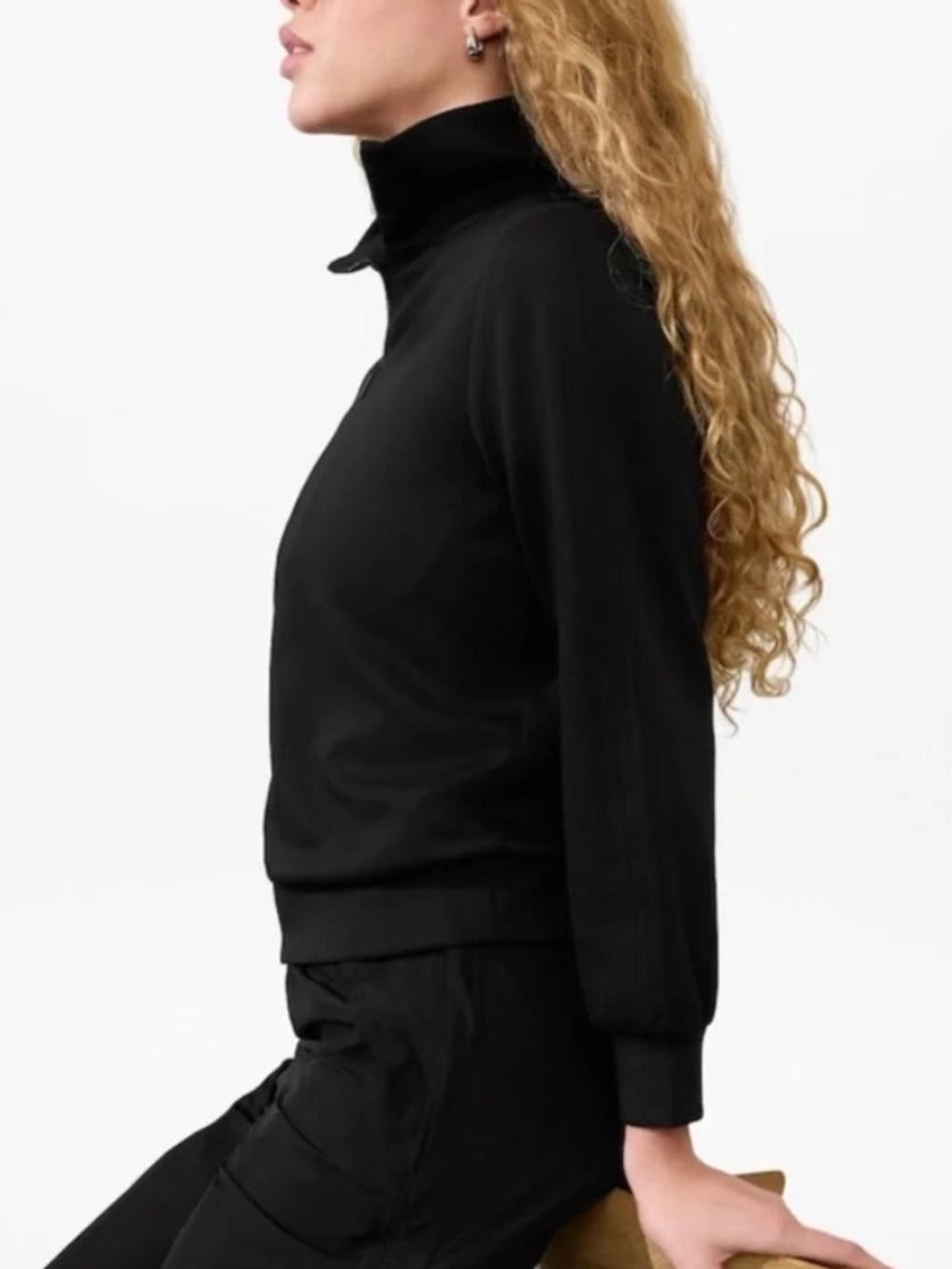 Athleta Allure 1/4 Zip Sweatshirt Black Size XL